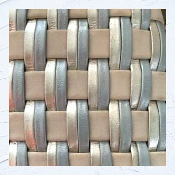 Sharif Woven Leather Crossbody Gold and Silver - Picture 8 of 8